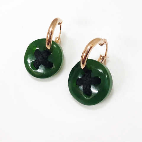 stitch earrings - rose gold hoops