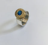 lady hunter drop set ring - swiss blue