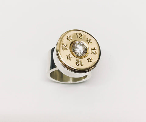 show stopper ring gold & zirconia