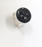 black argillite button ring (med)
