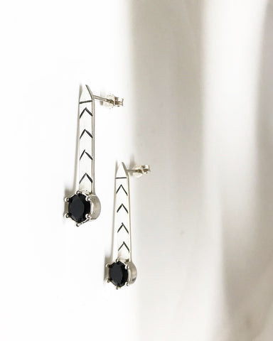 direction earrings - black onyx