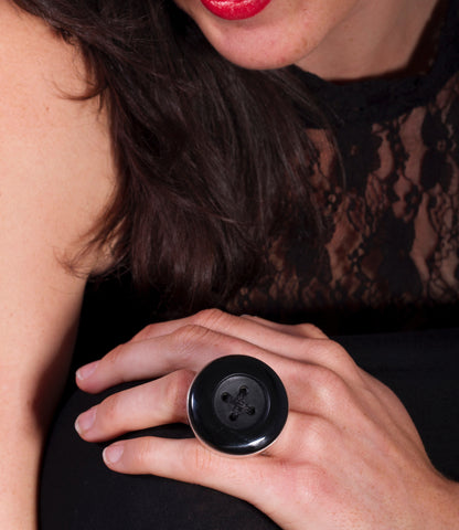 black argilite button ring