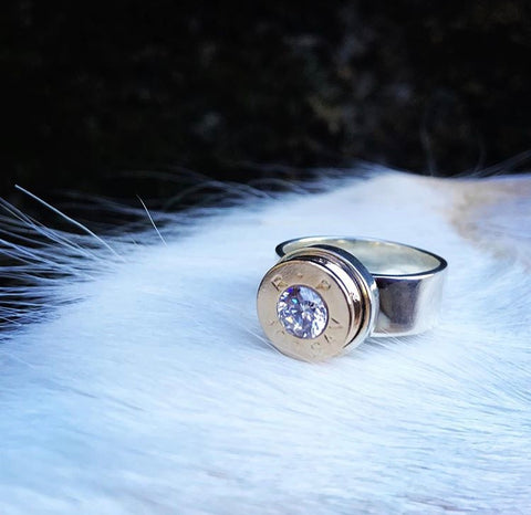 Rose Lady Hunter Ring (thick band)