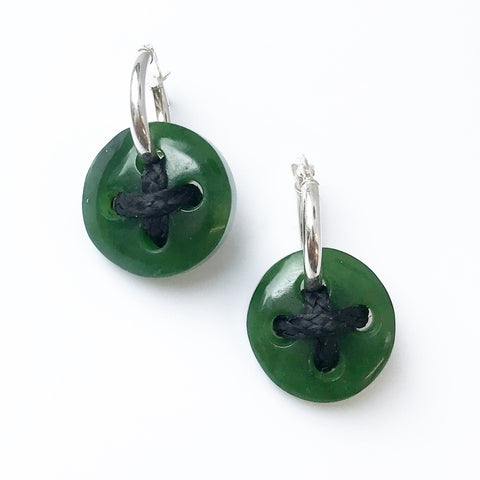 stitch earrings - silver hoops
