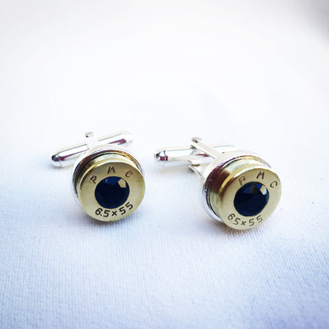 bullet cufflinks (black onyx)