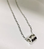 bush bling bullet bead pendant -silver