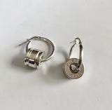 bush bling bullet bead hoops silver