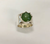 bloom ring - mid green / white inclusion