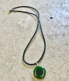 pounamu bullseye pendant -mid green