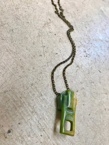 pounamu zipper pendant - large