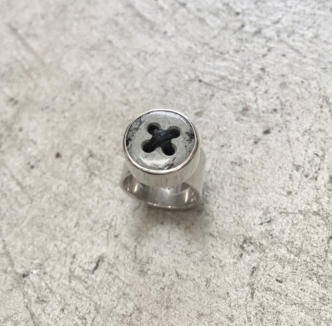 argillite button ring - small