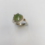 mini pounamu growth ring - mid green / light inclusion