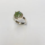 mini pounamu growth ring - mid green / light inclusion