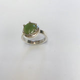 mini pounamu growth ring - mid green / light inclusion