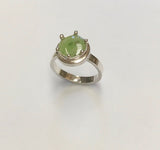 mini pounamu growth ring -light green / dark inclusion