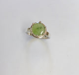 mini pounamu growth ring -light green / dark inclusion