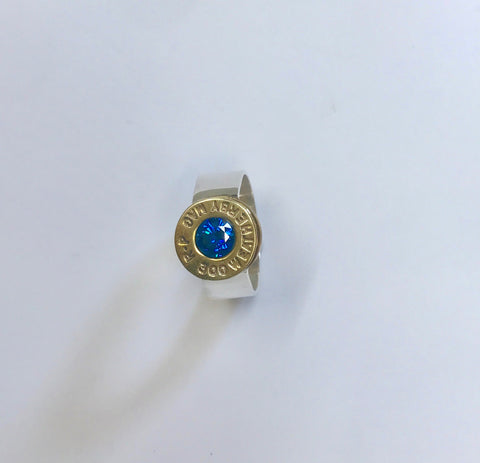 lady hunter drop set ring - swiss blue