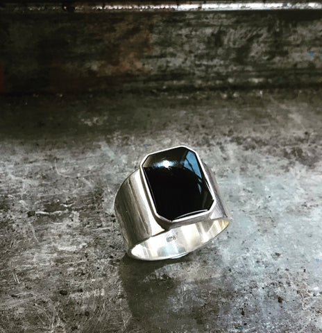 black onyx signet ring