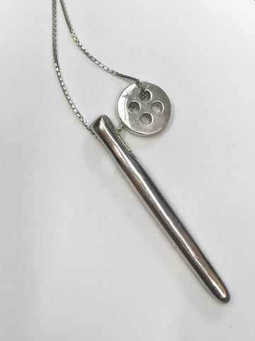 button & needle pendant (medium)