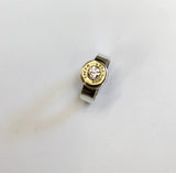 lady hunter ring - med band, small bullet clear zirconia