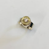 lady hunter ring - med band, small bullet clear zirconia