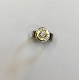 lady hunter ring - med band, small bullet clear zirconia