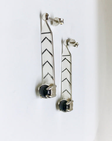 strength earrings - black onyx